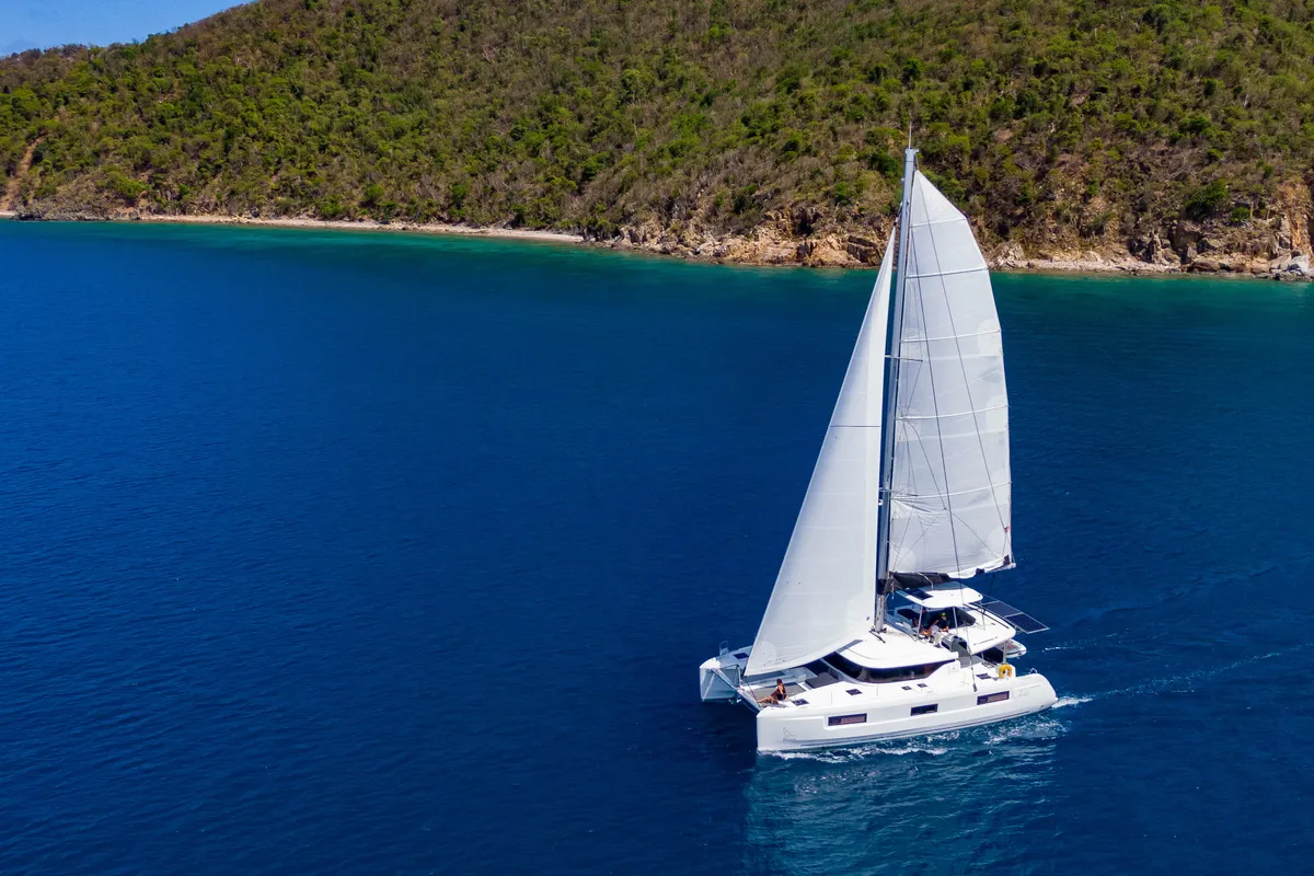 Exterior view of Rope The Wind, a Lagoon 46 catamaran at Road Town, British Virgin Islands