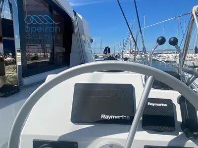 Cockpit of The Maestro Cat, a Bali Catsmart catamaran at Municipal Unit of Lefkada, Greece