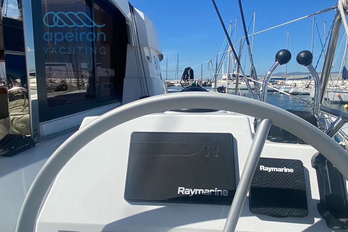 Cockpit of The Maestro Cat, a Bali Catsmart catamaran at Municipal Unit of Lefkada, Greece