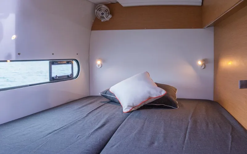 Cabin on Rosalu ex Shakti, a Excess 11 catamaran at Toulon, France