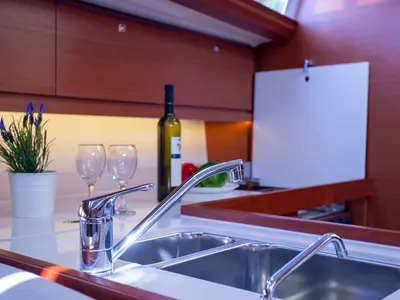 Galley of Eva, a Dufour 412 GL sailboat at Mali Lošinj, Croatia