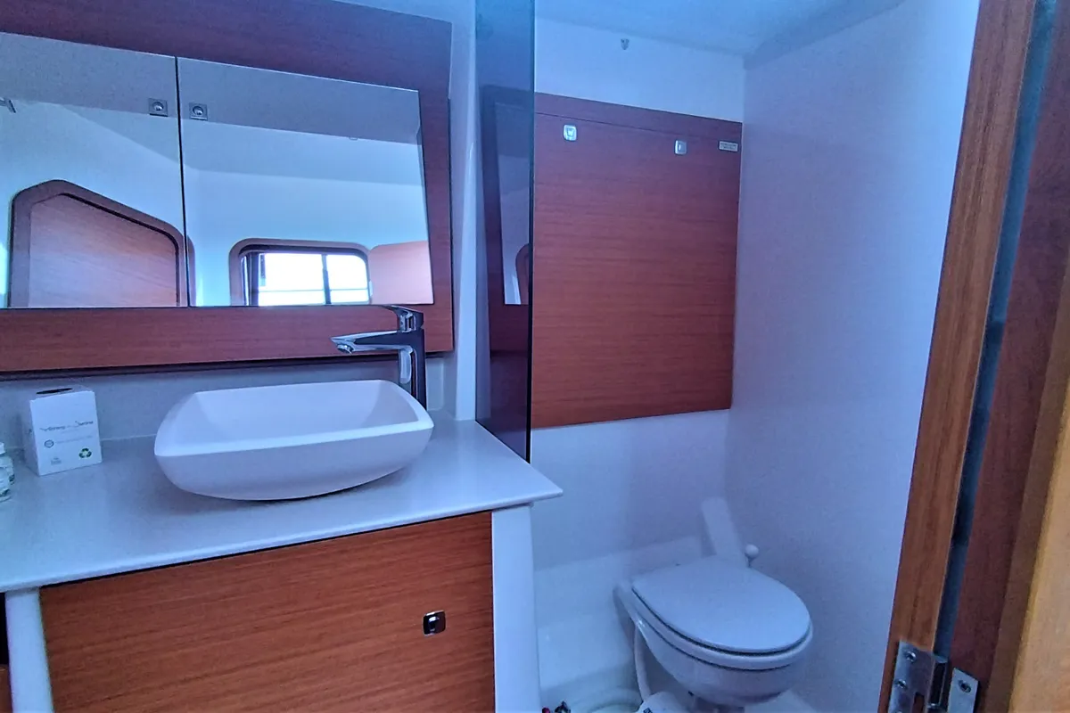 Head on Morisia, a Dufour 56 Exclusive sailboat at Olbia, Italy