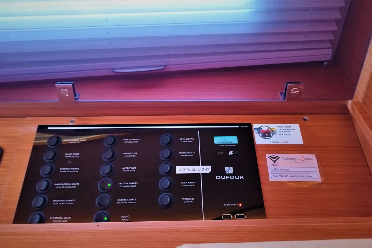 Morisia, a Dufour 56 Exclusive sailboat at Olbia, Italy