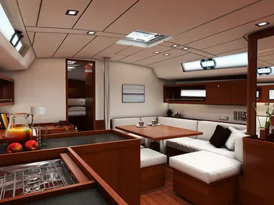 Salon of Konstantinos (O45), a Beneteau Oceanis 45 sailboat at Athens, Greece