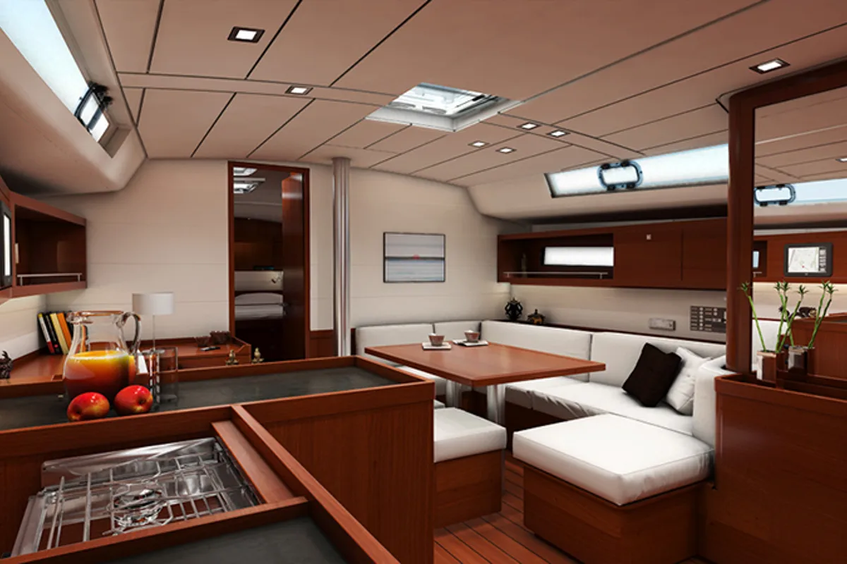 Salon of Konstantinos (O45), a Beneteau Oceanis 45 sailboat at Athens, Greece