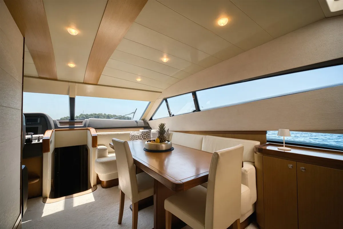 Salon of M/Y Dominique, a Ferretti Yachts 681 motor yacht at Split, Croatia