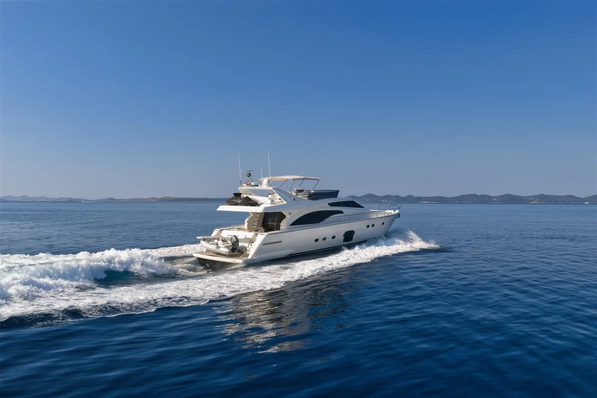 Exterior view of M/Y Dominique, a Ferretti Yachts 681 motor yacht at Split, Croatia