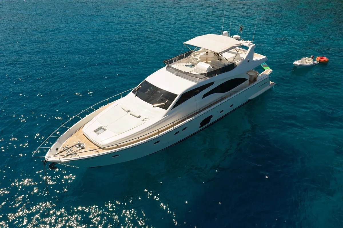 Exterior view of M/Y Dominique, a Ferretti Yachts 681 motor yacht at Split, Croatia