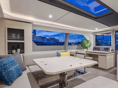 Salon of Moorings 5000-5/4 Club, a Leopard 50 catamaran at Road Town, British Virgin Islands