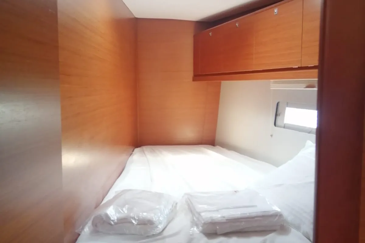 Cabin on Moscow Mule, a Dufour 520 GL sailboat at Milazzo, Italy