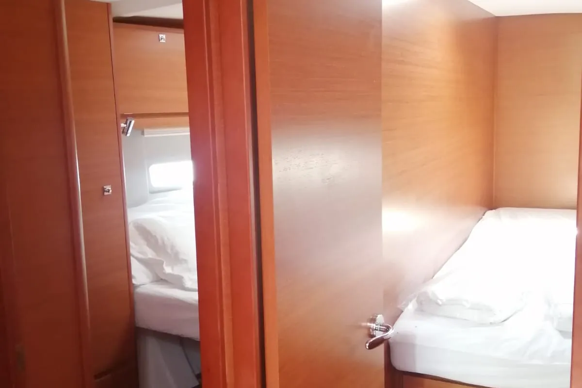 Cabin on Moscow Mule, a Dufour 520 GL sailboat at Milazzo, Italy