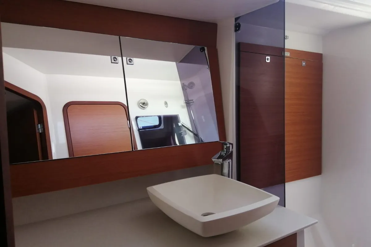 Cabin on Moscow Mule, a Dufour 520 GL sailboat at Milazzo, Italy