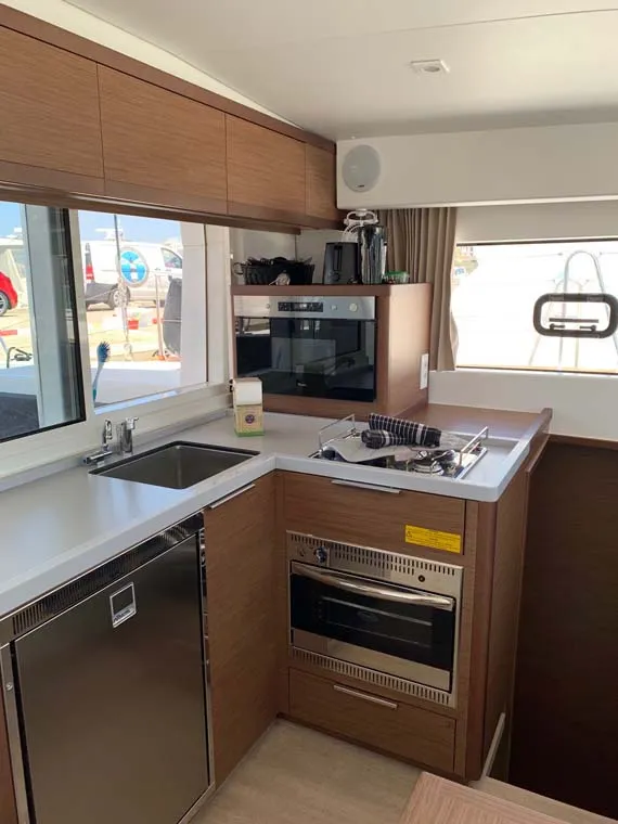 Galley of StarElli, a Lagoon 40 catamaran at Palma de Mallorca, Spain