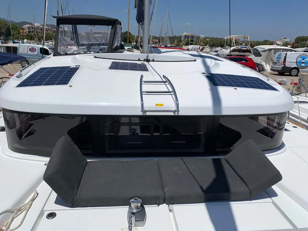 Exterior view of StarElli, a Lagoon 40 catamaran at Palma de Mallorca, Spain