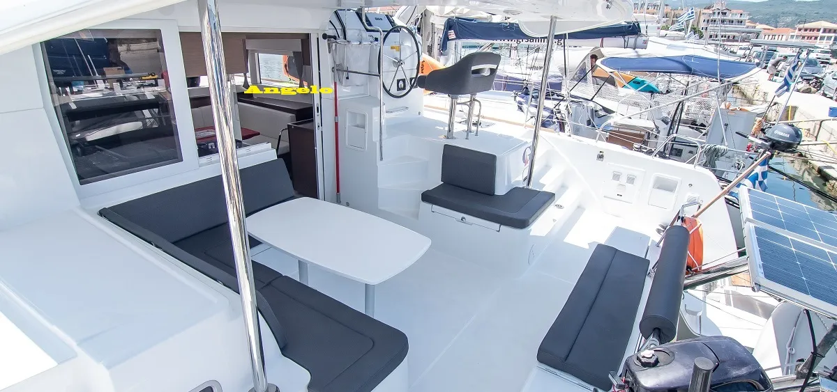 Deck of ANGELO, a Lagoon 40 catamaran at Municipal Unit of Lefkada, Greece