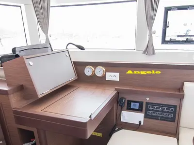 Cockpit of ANGELO, a Lagoon 40 catamaran at Municipal Unit of Lefkada, Greece