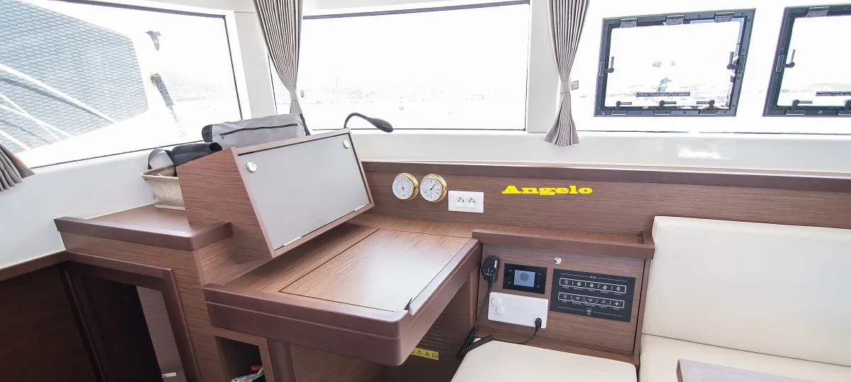 Cockpit of ANGELO, a Lagoon 40 catamaran at Municipal Unit of Lefkada, Greece