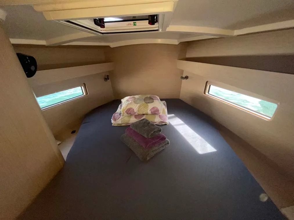 Cabin on Star of the Seas, a Beneteau Oceanis 40.1 sailboat at Felanitx, Spain