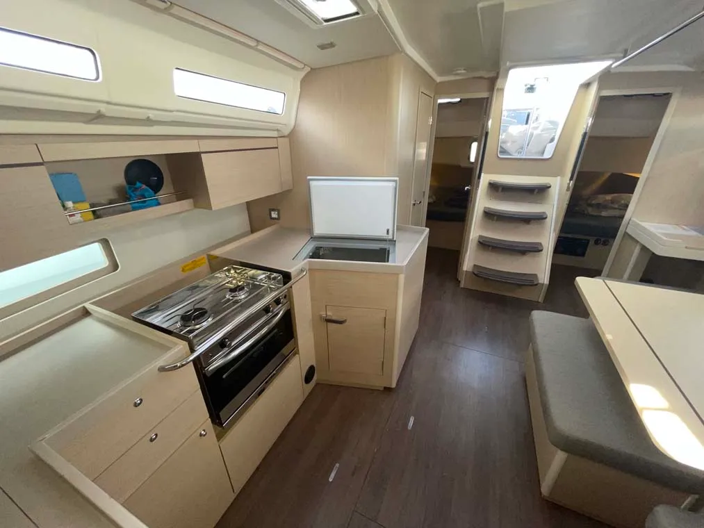 Galley of Star of the Seas, a Beneteau Oceanis 40.1 sailboat at Felanitx, Spain