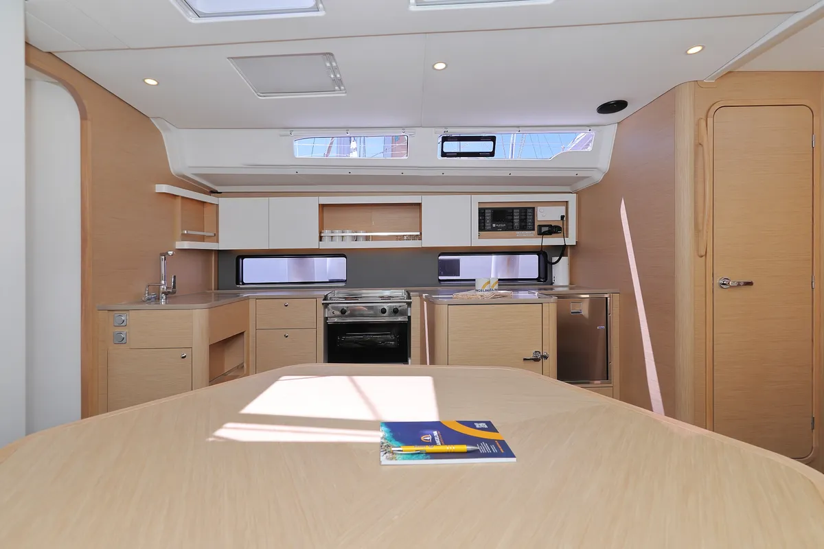 Galley of Funk, a Dufour 44 sailboat at Grad Vodice, Croatia