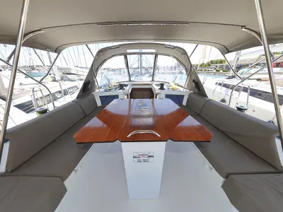 Deck of Funk, a Dufour 44 sailboat at Grad Vodice, Croatia