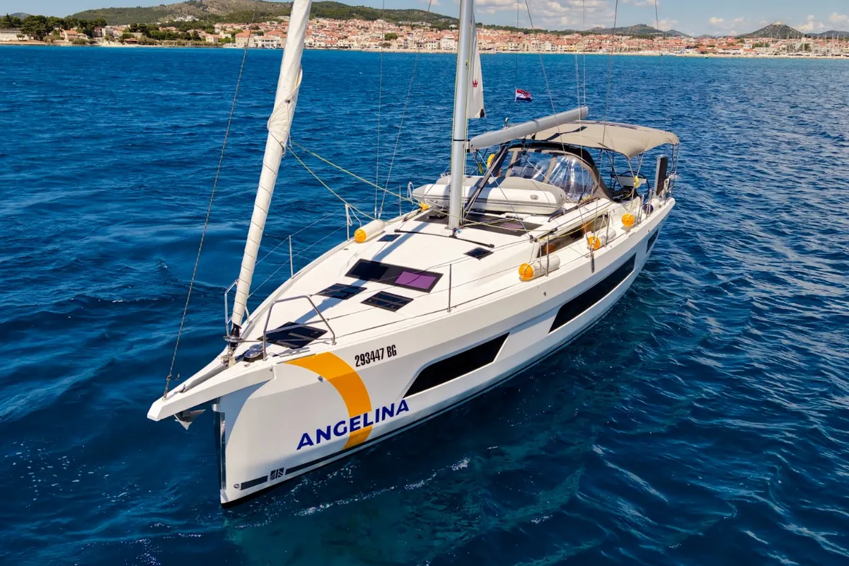 Exterior view of Funk, a Dufour 44 sailboat at Vodice, Croatia