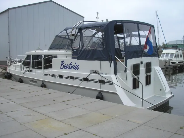 Exterior view of Beatrix, a Gulet Hibo 1300 motorboat at Woudsend, Netherlands