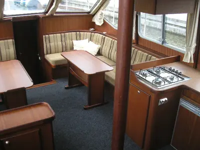 Salon of Beatrix, a Gulet Hibo 1300 motorboat at Woudsend, Netherlands