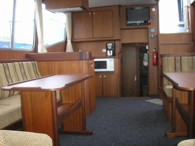 Salon of Beatrix, a Gulet Hibo 1300 motorboat at Woudsend, Netherlands
