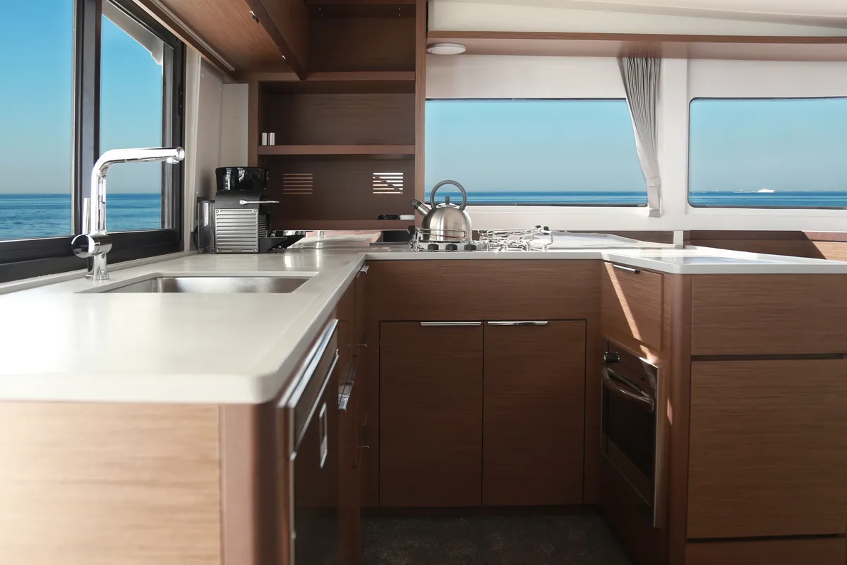 Galley of Barchetta IV, a Lagoon 46 catamaran at Preveza, Greece