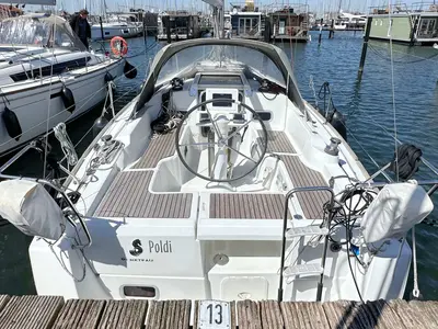 Cockpit of Poldi, a Beneteau Oceanis 31 sailboat at Heiligenhafen, Germany