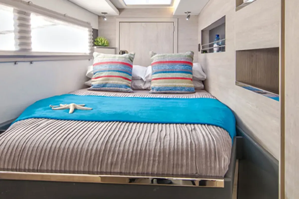 Cabin on Leopard 45, a catamaran at Road Town, British Virgin Islands