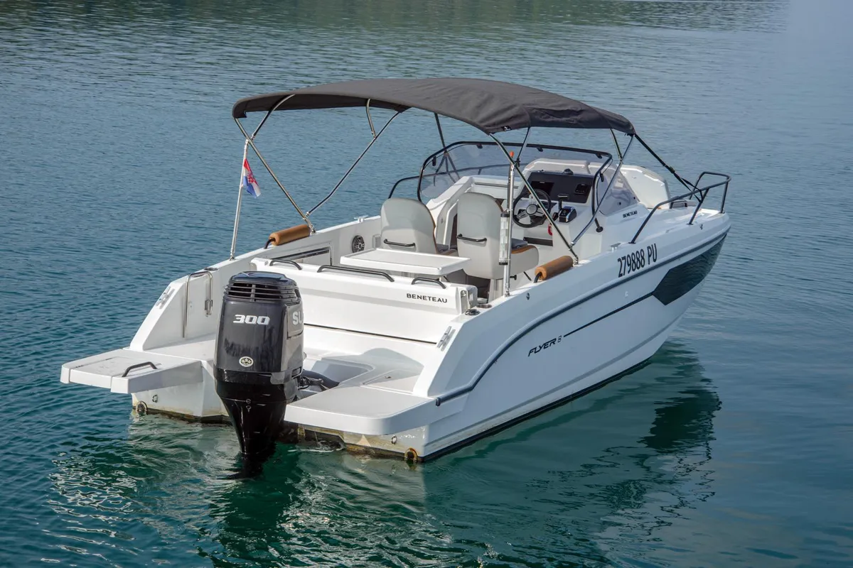 Exterior view of Beneteau Flyer 8, a Beneteau Flyer 8 SUNdeck motorboat at Grad Pula, Croatia