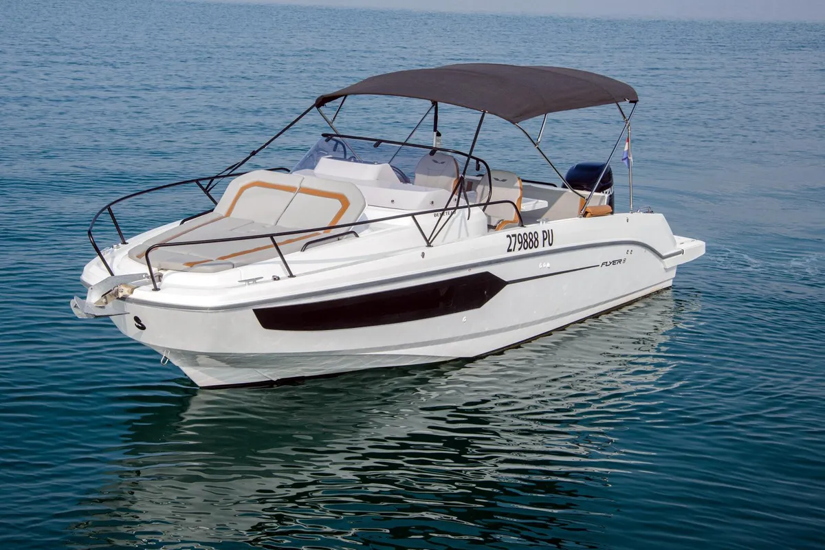 Exterior view of Beneteau Flyer 8, a Beneteau Flyer 8 SUNdeck motorboat at Grad Pula, Croatia