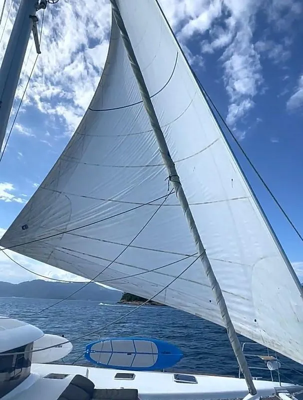 La Joya, a Lagoon 620 catamaran at Angra dos Reis, Brazil