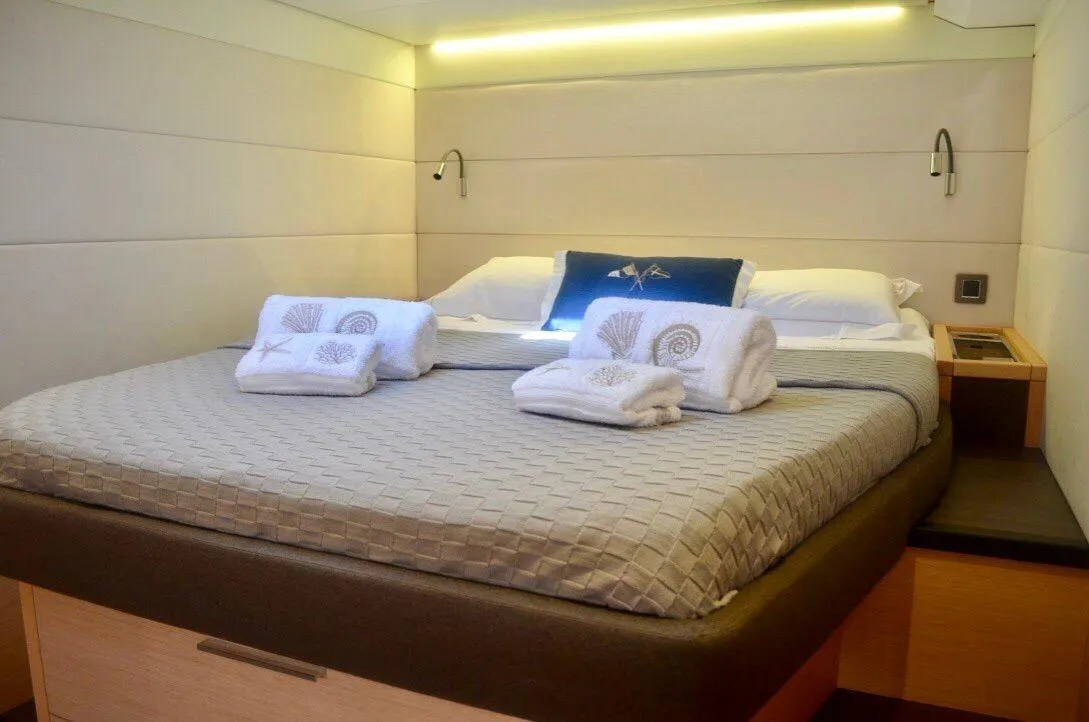 Cabin on La Joya, a Lagoon 620 catamaran at Angra dos Reis, Brazil