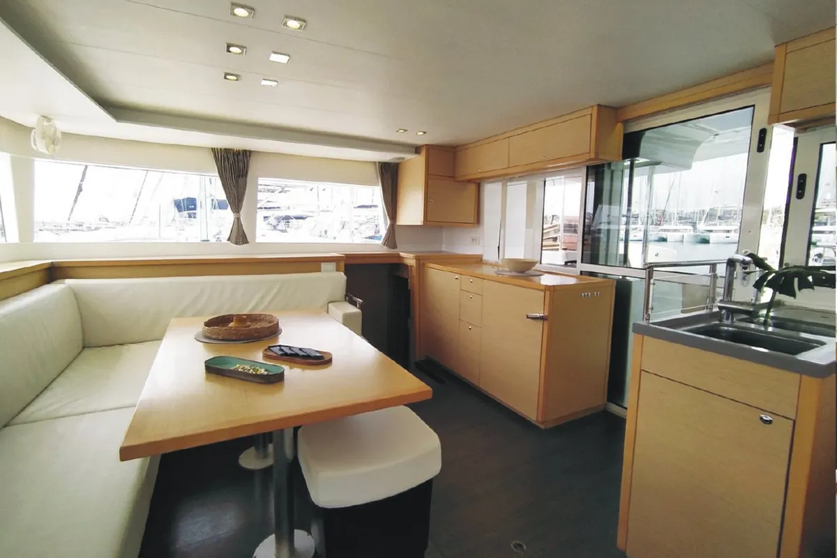 Azraq, a Lagoon 450 F catamaran at Athens, Greece