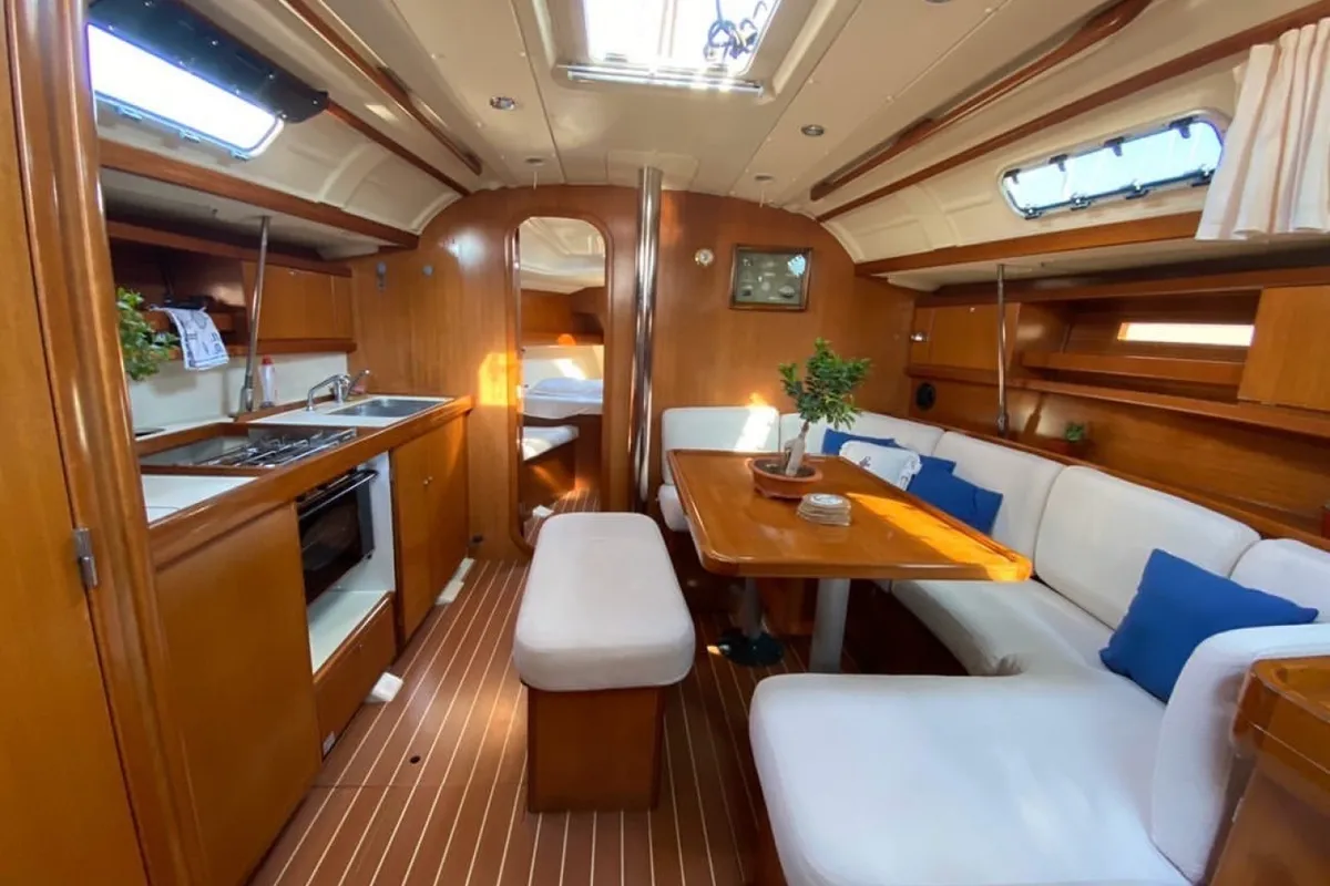 Galley of Godspeed, a Dufour 385 Grand Large sailboat at Sami, Greece