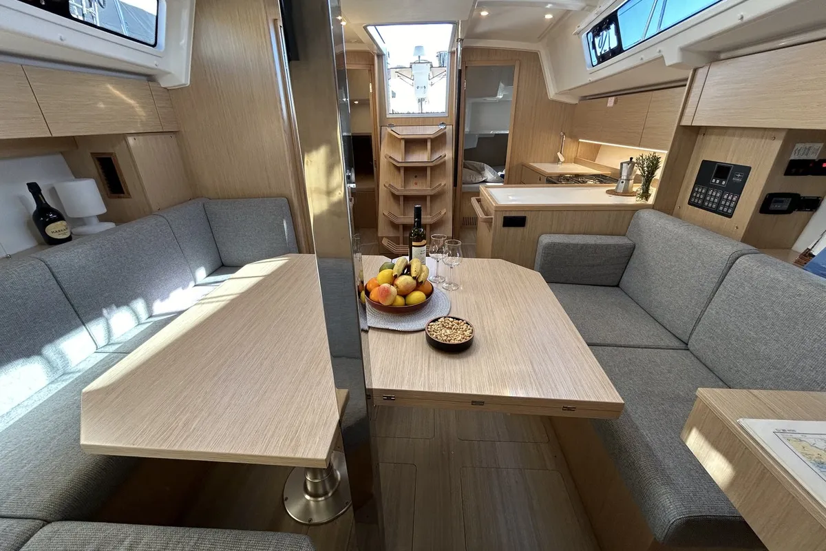 Salon of Asterix, a Bavaria C38 sailboat at Zadar, Croatia