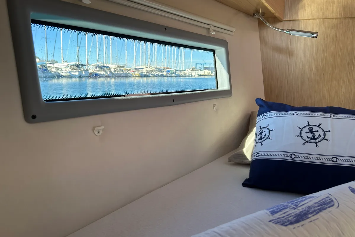 Cabin on Asterix, a Bavaria C38 sailboat at Zadar, Croatia