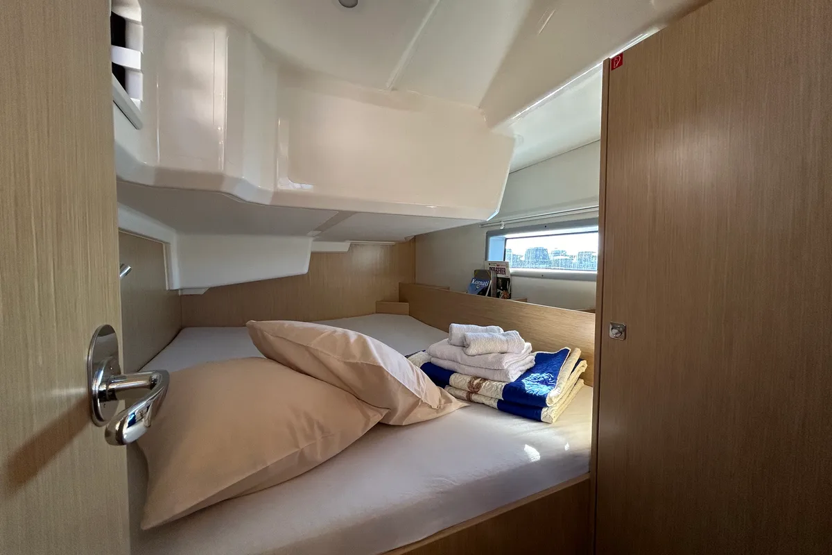 Cabin on Asterix, a Bavaria C38 sailboat at Zadar, Croatia