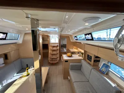 Salon of Asterix, a Bavaria C38 sailboat at Zadar, Croatia