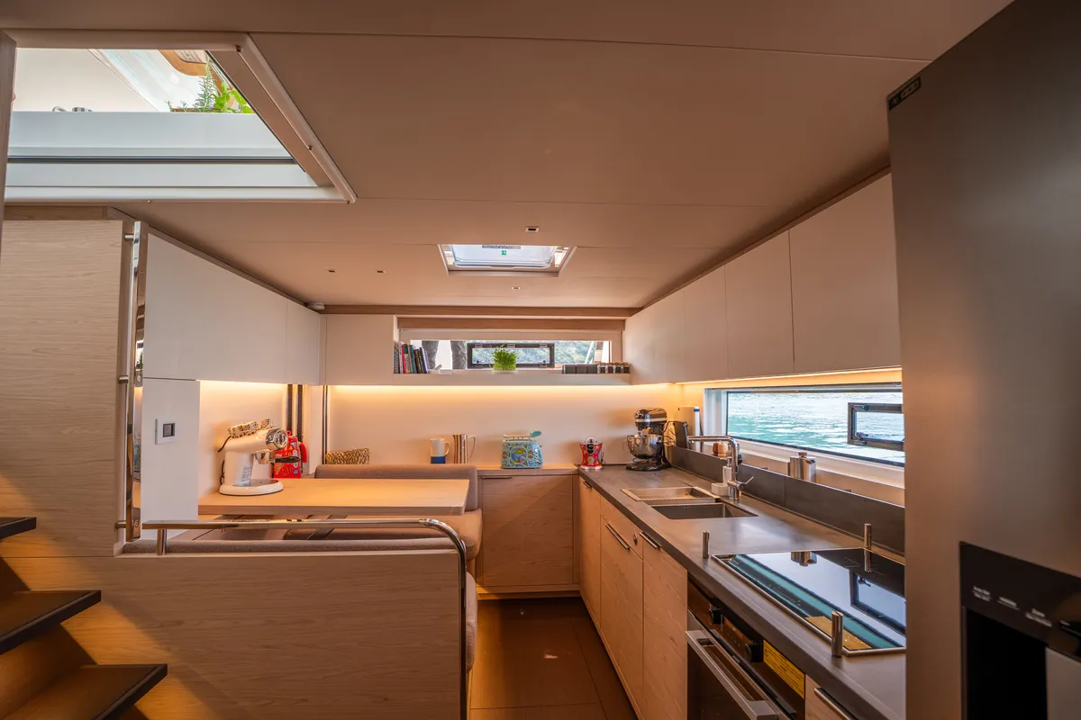 Galley of SAILUXE - Gloria, a Lagoon Sixty 5 catamaran at Salerno, Italy