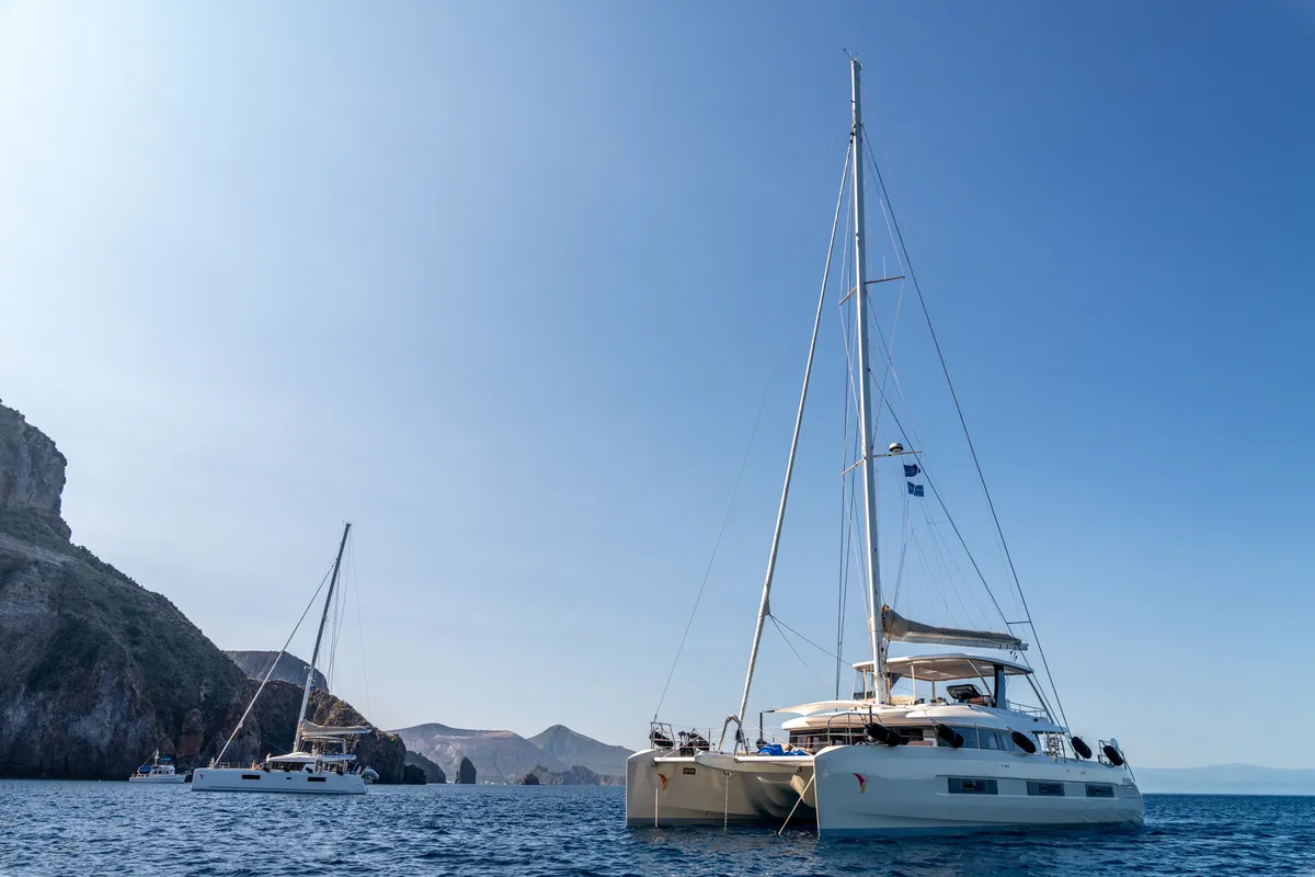Exterior view of SAILUXE - Gloria, a Lagoon Sixty 5 catamaran at Salerno, Italy
