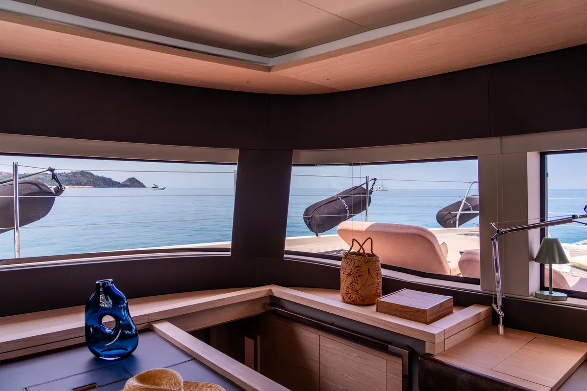 Salon of SAILUXE - Gloria, a Lagoon Sixty 5 catamaran at Salerno, Italy