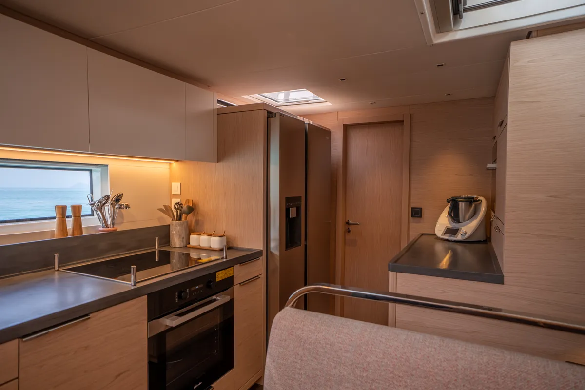 Galley of SAILUXE - Gloria, a Lagoon Sixty 5 catamaran at Salerno, Italy