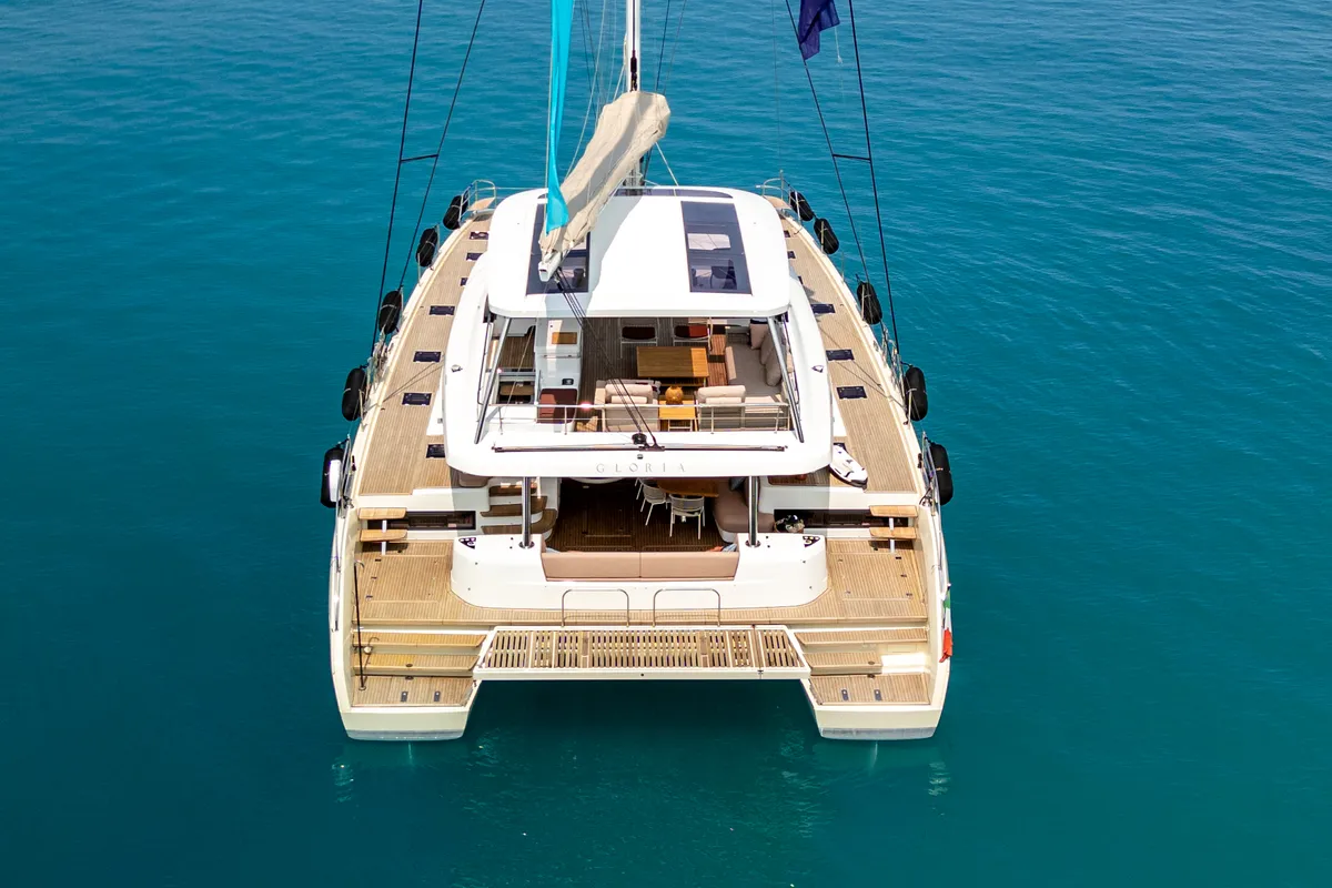 Exterior view of SAILUXE - Gloria, a Lagoon Sixty 5 catamaran at Salerno, Italy