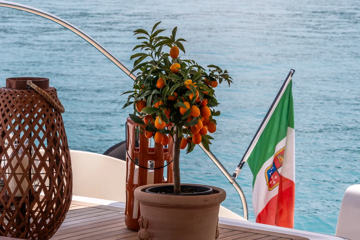 Deck of SAILUXE - Gloria, a Lagoon Sixty 5 catamaran at Salerno, Italy