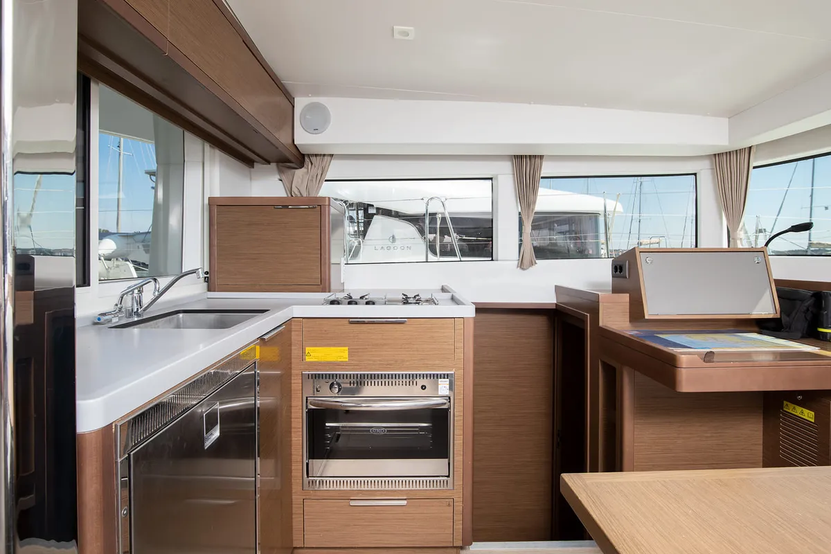 Galley of Mare Negroni, a Lagoon 40 catamaran at Općina Medulin, Croatia