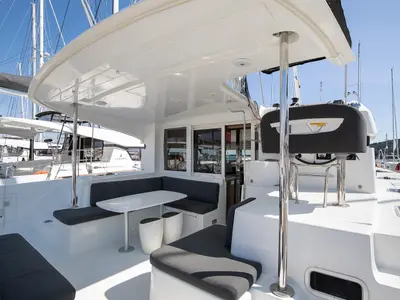 Deck of Mare Negroni, a Lagoon 40 catamaran at Općina Medulin, Croatia